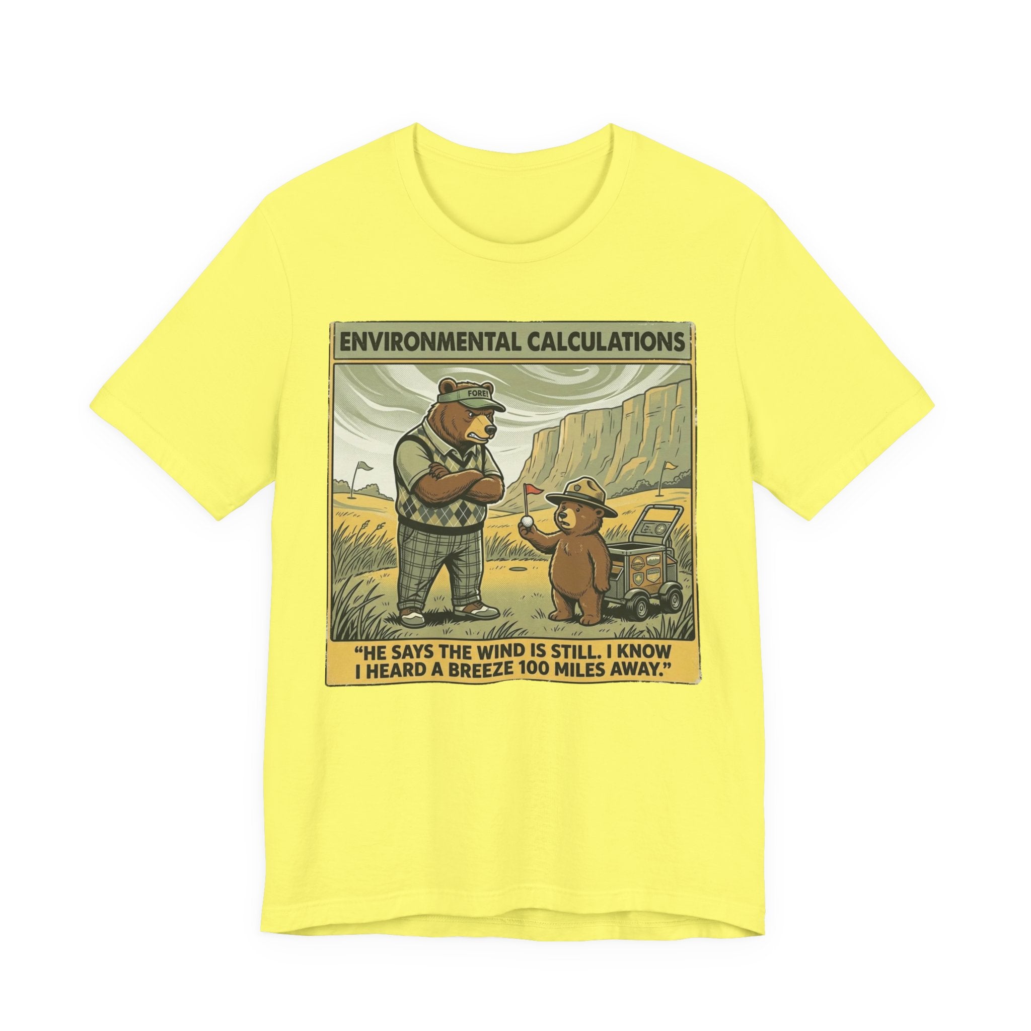 Environmental Calculations Funny Golf T-Shirt | Golf Wind Humor | Golfer Gift Tee