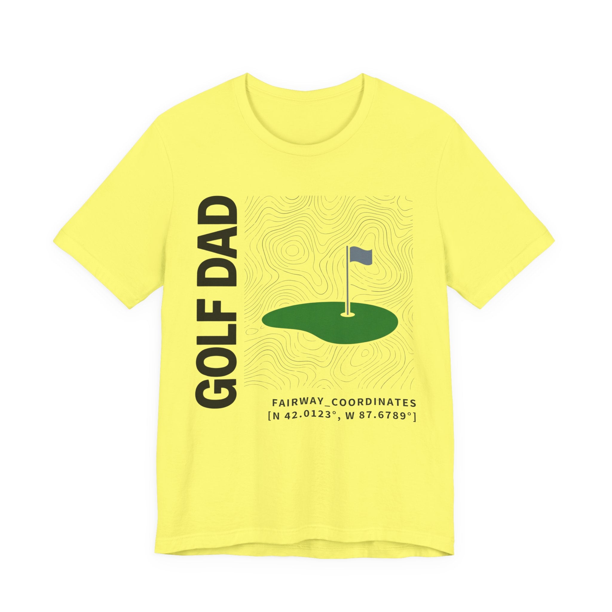Golf Dad Topographic T-Shirt | Modern Fairway Map Design | Wild Green Golf