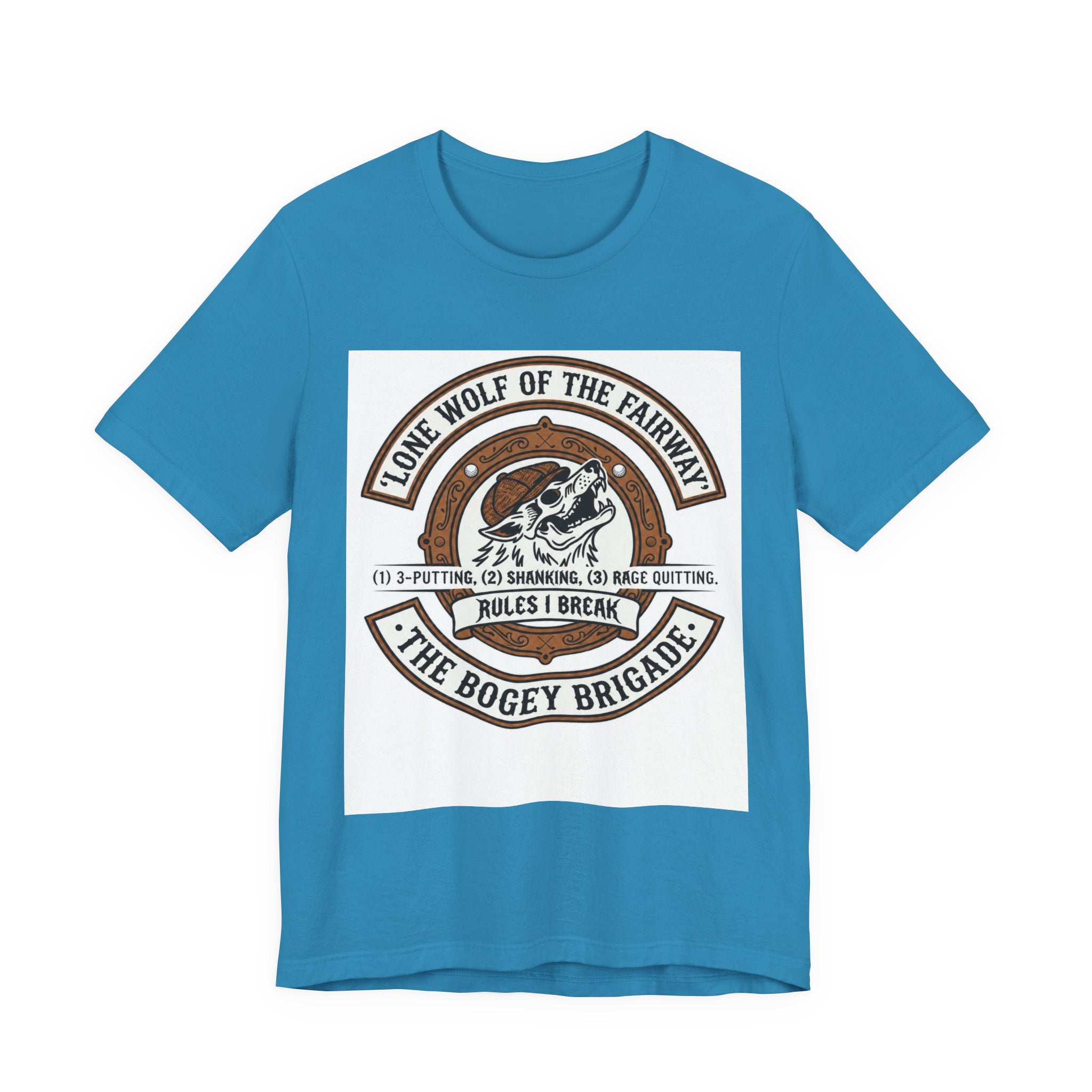 Lone Wolf of the Fairway Golf T-Shirt | The Bogey Brigade Graphic Tee | Wild Green Golf